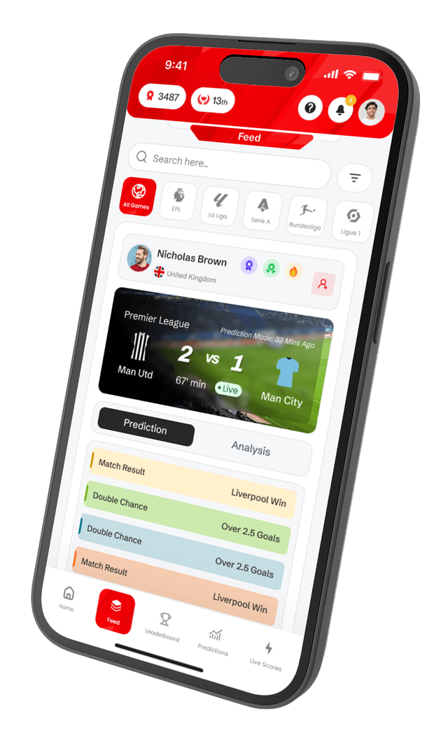 ScoreHub mobile app on iPhone